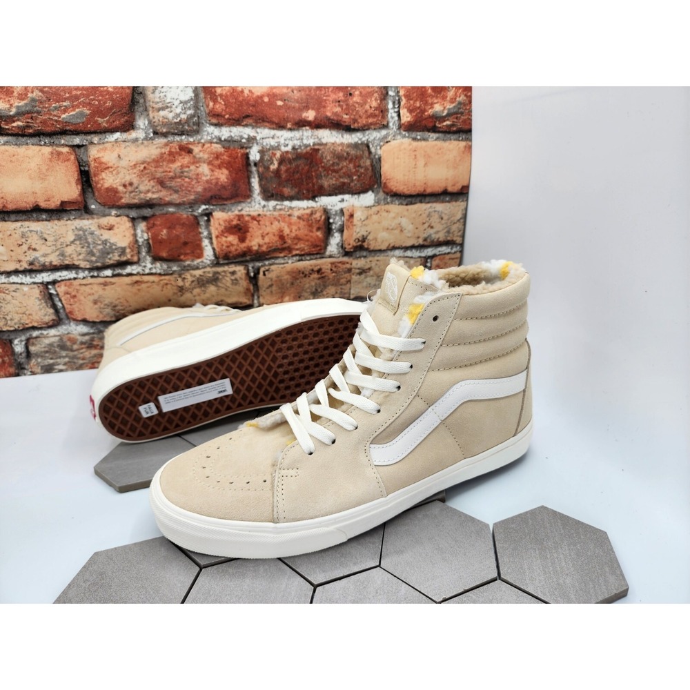 Vans Sherpa SK8 Hi Cozy Hug Warm Biscotti‎ Cream Sneaker Men's Size 9